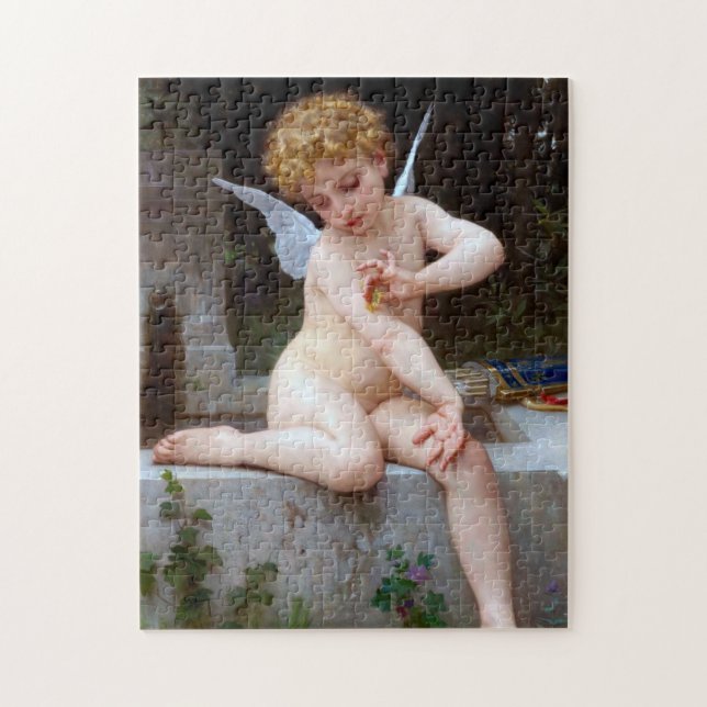 Puzzle Cupido con mariposa, Bouguereau (Vertical)
