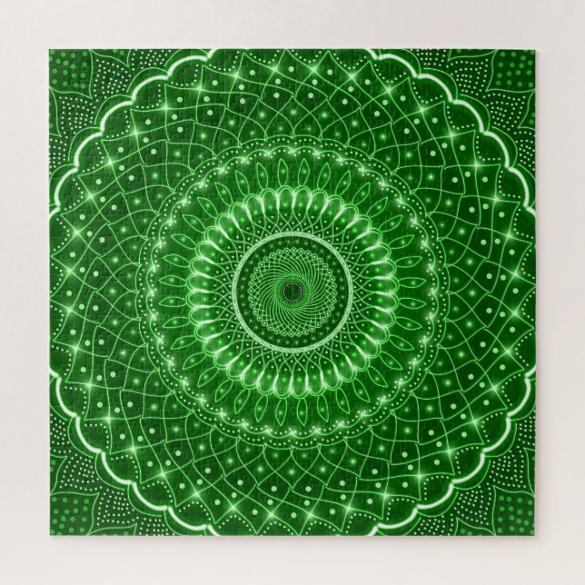 Puzzle Curación espiritual india verde moderna mandala bo (Vertical)