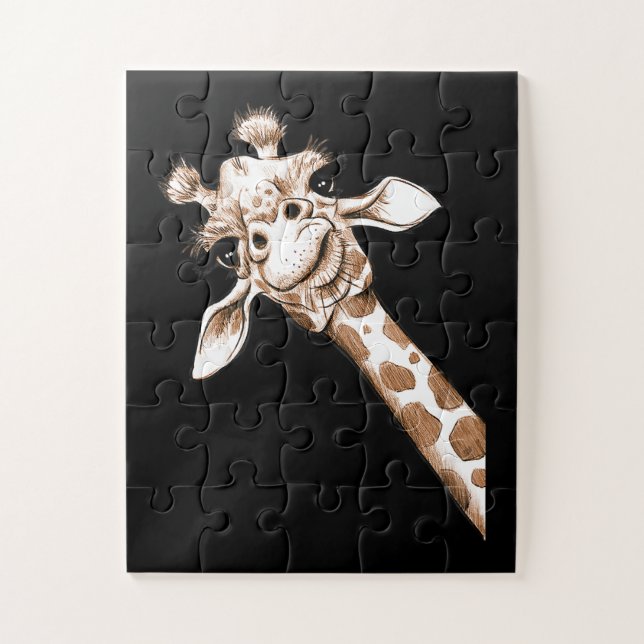 Puzzle Curioso Giraffe Gracioso Zoo Regalo de Vestido Ani (Vertical)