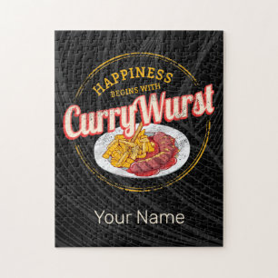 Puzzle Currywurst Retro Sausage Vintage Fries Francesas
