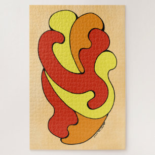 Puzzle Curvas de abrazo (amarillo, rojo, Naranja)