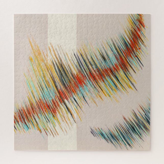 Puzzle Curvas irregulares arte de pintura abstracta (Vertical)