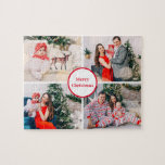 Puzzle Custom 4 Family Photo Collage Merry Christmas<br><div class="desc">Are you looking for a personalized Christmas gift? Check out this Custom 4 Family Photo Collage Merry Christmas jigsaw puzzle. You can easily add your own photo's and customize the text.</div>