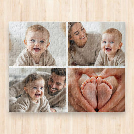 Puzzle Custom 4 Photo Collage Cute Baby 