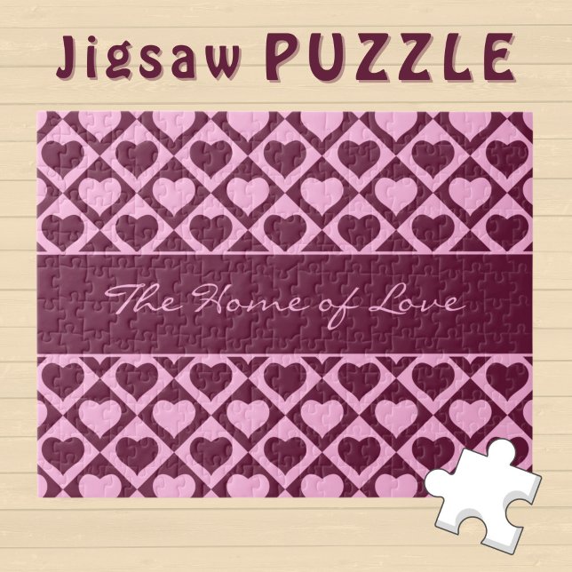 Puzzle Custom Heart Checkerboard Pattern Bordeaux Pink -  (Subido por el creador)