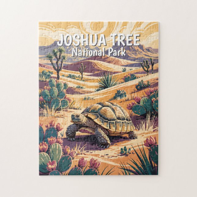 Puzzle Custom Joshua Tree Tortoise Retro Desert Landscape (Vertical)