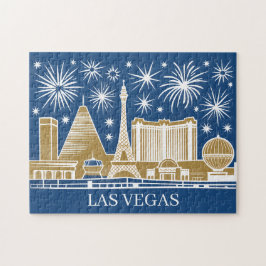 Puzzle Custom Las Vegas Strip Skyline Vintage Cityscape