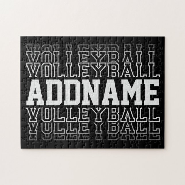 Puzzle CUSTOM NAME Vanishing Volleyball Logo Team Player  (Horizontal)