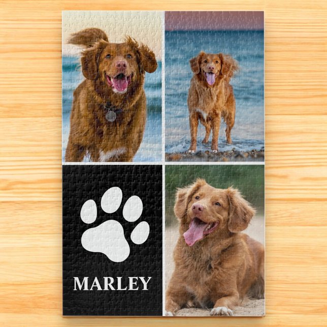 Puzzle Custom Pet Dog Paw Print 3 Cute Photo Collage (Subido por el creador)