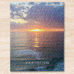 Puzzle Custom Photo And Text Personalized<br><div class="desc">This jigsaw puzzle is printed with a sunset,  photographed in the south of France.
It is customizable,  you can upload your photo and add a name or inspirational quote.</div>