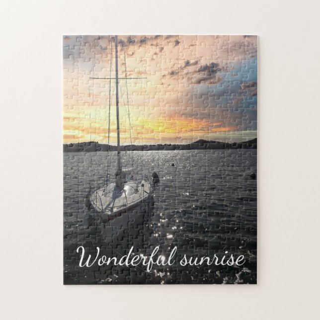 Puzzle Custom Photo -Text Personalized I Picture Sunrise  (Vertical)