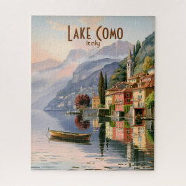 Puzzle Custom Vintage Lake Como Italy Watercolor Travel