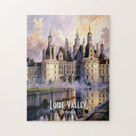 Puzzle Custom Watercolor France Loire Valley Retro Castle