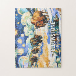 Puzzle Custom Yellowstone Wildlife Buffalo Vibrant Nature