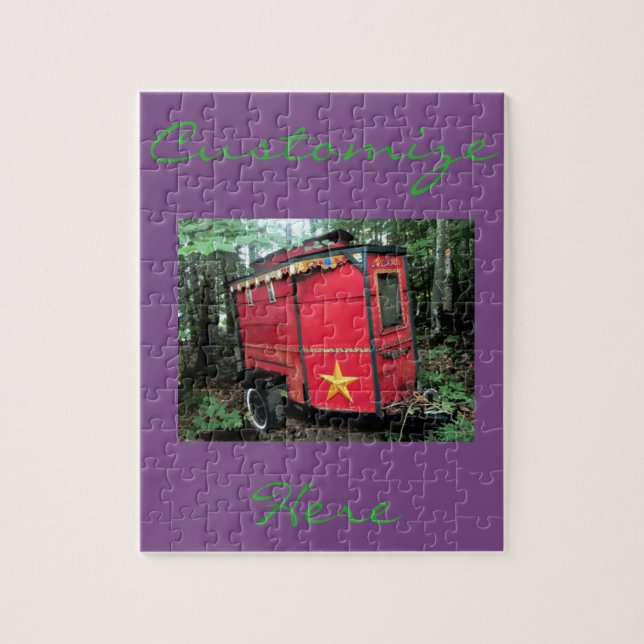 Puzzle Customized Red Gypsy tiny caravan (Vertical)