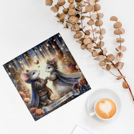 Puzzle Cuta personalizada de Boda de ratón forestal encan