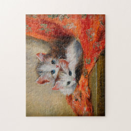 Puzzle Cuta pintura de aceite de gato en Meta Plückebaum