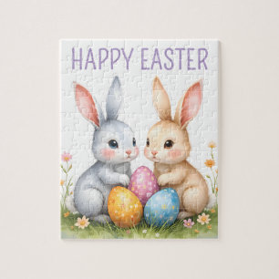 Puzzle Cute acuarela Abundantes de Pascua Felices Pascuas
