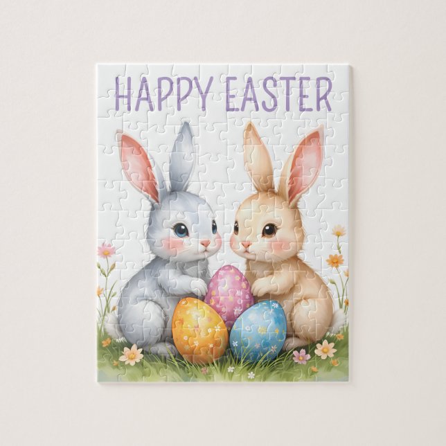 Puzzle Cute acuarela Abundantes de Pascua Felices Pascuas (Vertical)