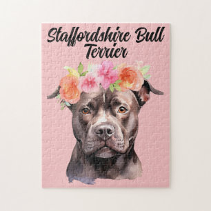 Puzzle Cute acuarela Staffordshire Bull Terrier Dog