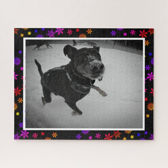 Puzzle Cute Adorable Feliz Perro Negro Laboratorio Pastor (Horizontal)