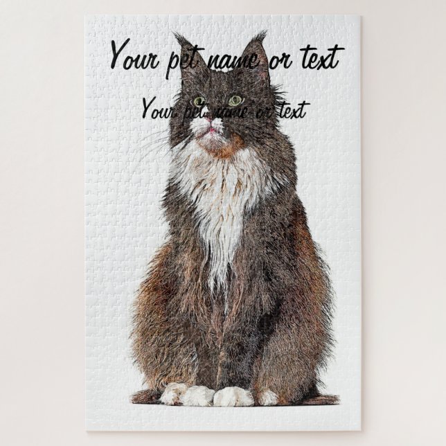 Puzzle Cute and Cool, Maine Coon Cat (Vertical)