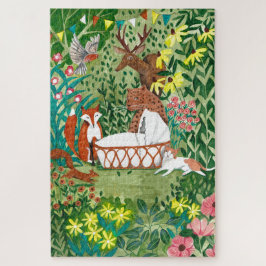 Puzzle Cute Animales bosque verde Niños recién nacidos