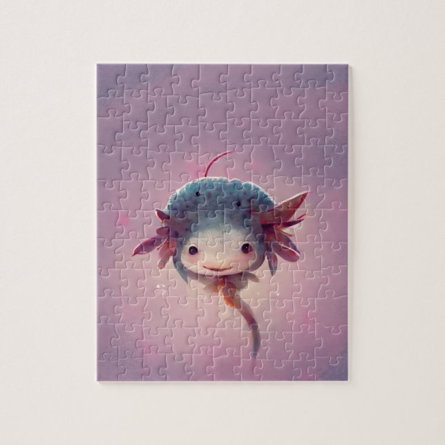 Puzzle Cute Anime Axolotl (Vertical)
