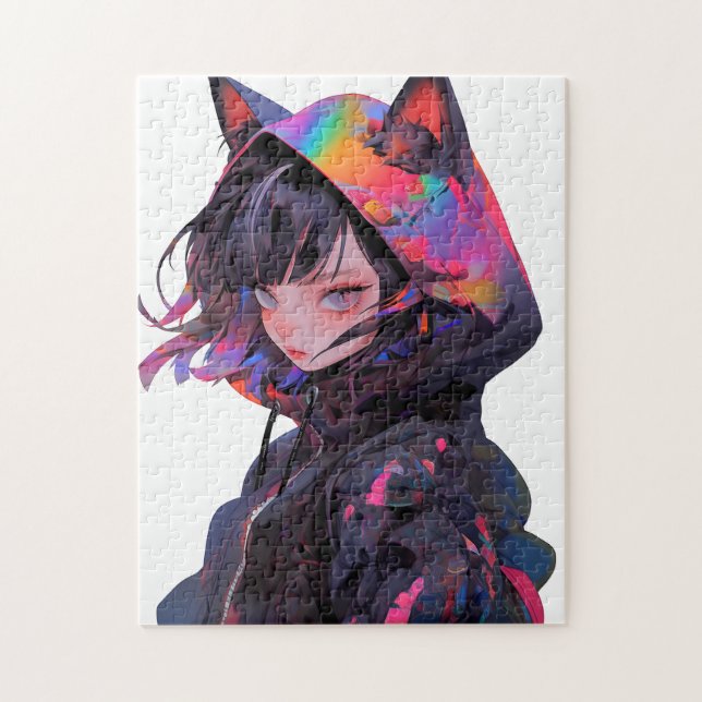 Puzzle Cute Anime Catgirl (Vertical)