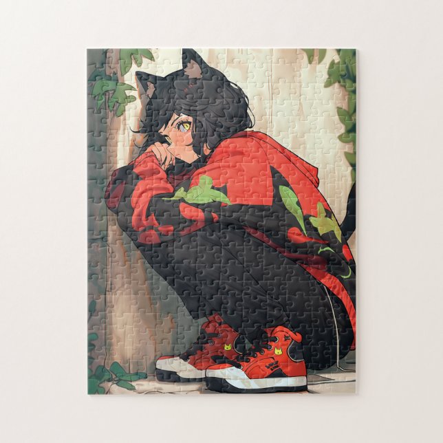 Puzzle Cute Anime Catgirl (Vertical)