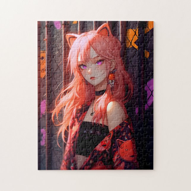 Puzzle Cute Anime Catgirl (Vertical)