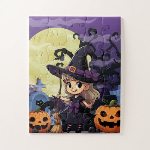 Puzzle Cute Anime Halloween Witch