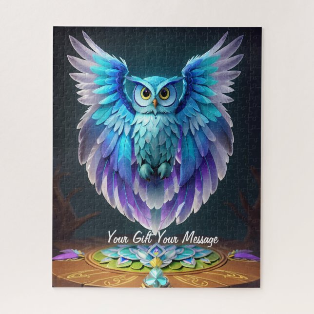 Puzzle Cute Beautiful Colorful Owl (Vertical)