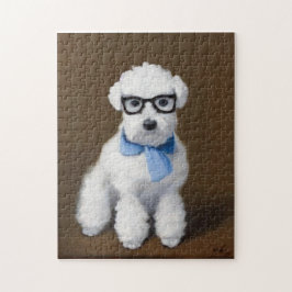 Puzzle Cute Bichon Frisé Viendo Gafas
