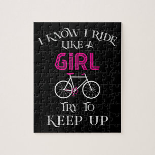 Puzzle Cute Bicycle Bike Woman Girl Female Cyclist