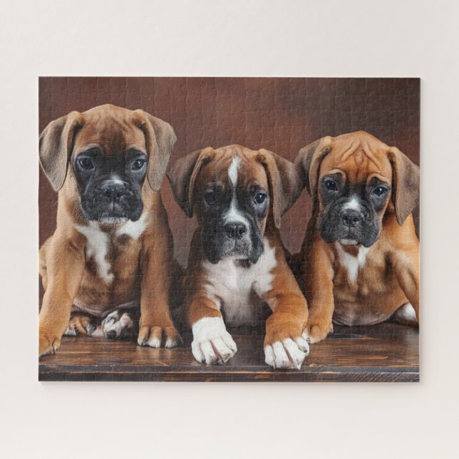 Puzzle Cute Boxer Puppies (Horizontal)