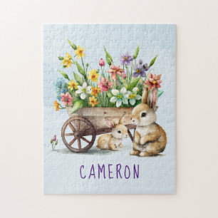 Puzzle Cute Bunnies Niño Personalizado Pascua