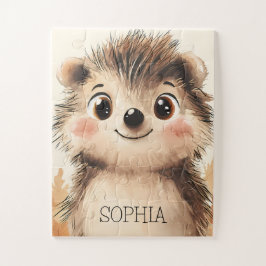 Puzzle Cute Cae Animal Hedgehog Nombre Personalizado Niño