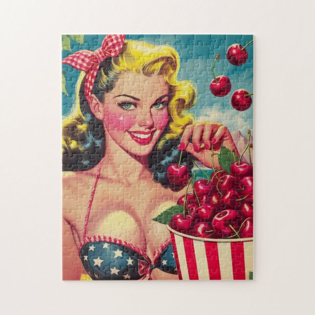 Puzzle Cute Cherry Pin-up (Vertical)