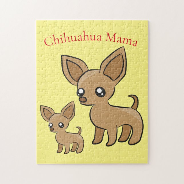 Puzzle Cute Chihuahua Mama Art Thunder_Cove (Vertical)