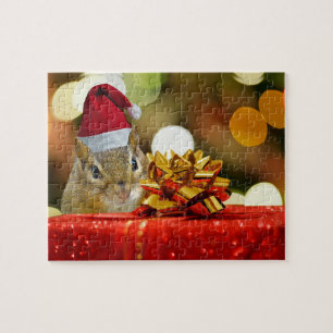 Puzzle Cute Chipmunk Merry Christmas