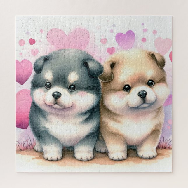 Puzzle Cute Chow Chow Puppies (Vertical)