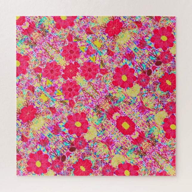 Puzzle Cute colorful bright flowers (Vertical)