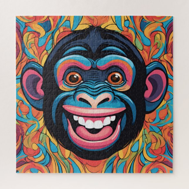 Puzzle Cute Crazy Funny Chimpanzee (Vertical)
