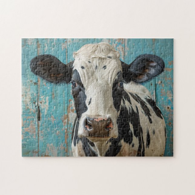Puzzle Cute Dairy Cow Farmhouse Pintura (Horizontal)