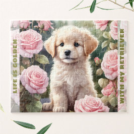 Puzzle Cute Dog Golden Retriever Puppy Nombre Personaliza