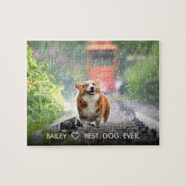 Puzzle Cute Dog Pet Photo Personalized Custom Pets Puppy (Horizontal)