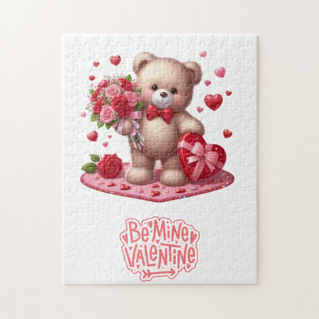 Puzzle Cute El día de San Valentín Teddy Bear (Vertical)