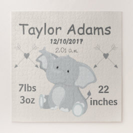 Puzzle Cute Elephant Birth Stats