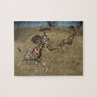 Puzzle Cute Elephant Giraffes